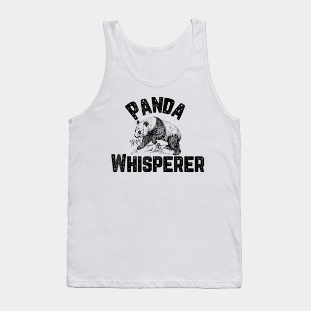 Panda Whisperer Funny Panda Bear Zoo Keeper Graphic Tank Top by williamarmin